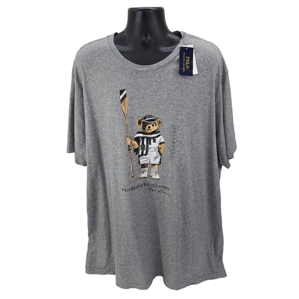 Polo‎ Ralph Lauren Polo Bear T-Shirt Men's 2XLT Gray Rowing Crew Boathouse NWT